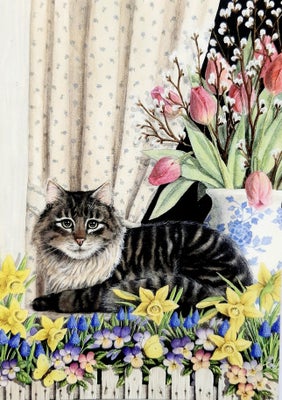 Postikortti Kissa ja pajunkissat