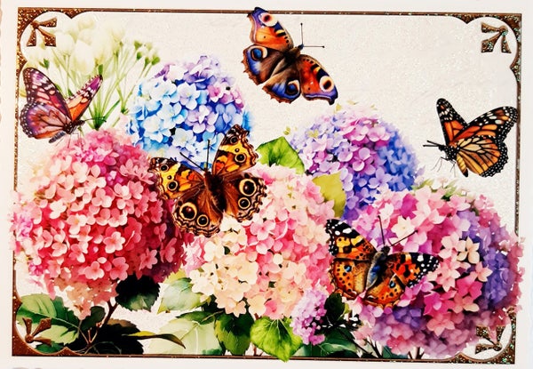 Postikortti Hortensiat