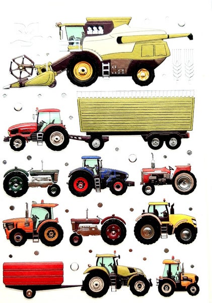 Onnittelukortti Traktorit