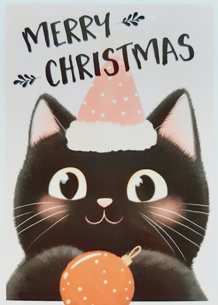 Joulukortti Cat Merry Christmas