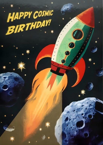 Onnittelukortti Happy Cosmic Birthday!